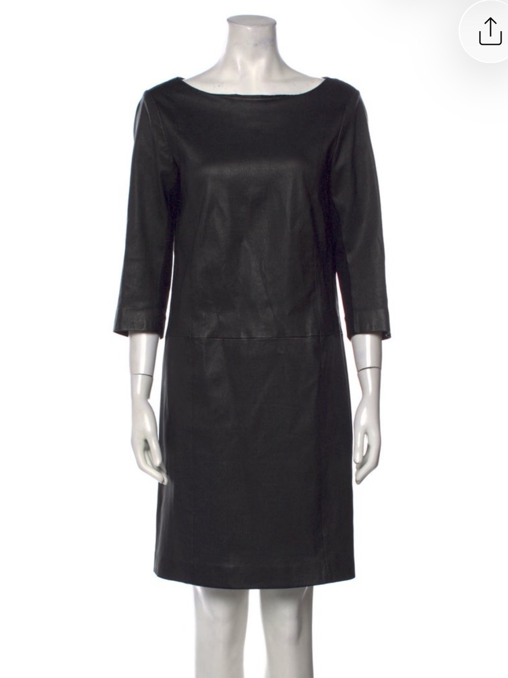 Vince Black Leather Mini Shift Dress Size Small